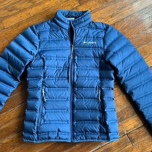 Columbia small puffer jacket, bright blue, womens, fall jacket